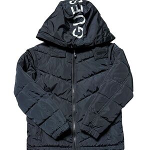 Guess | Kids Black Hooded Puffer Jacket